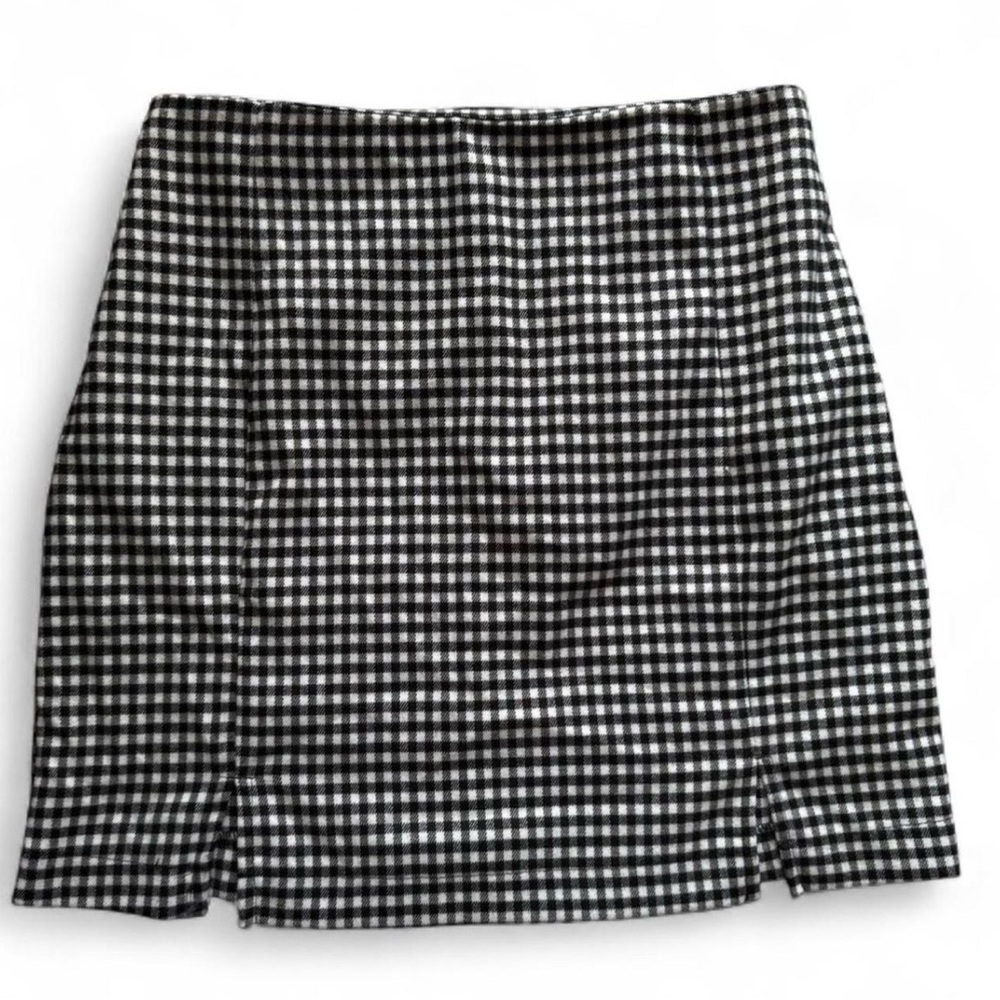 Eyeshadow Black & White Gingham Mini Skirt